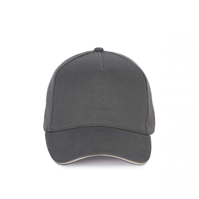 K-UP CAP 5 PANELS COTTON SANDWICH - Σκούρο Γκρι/Μαύρο