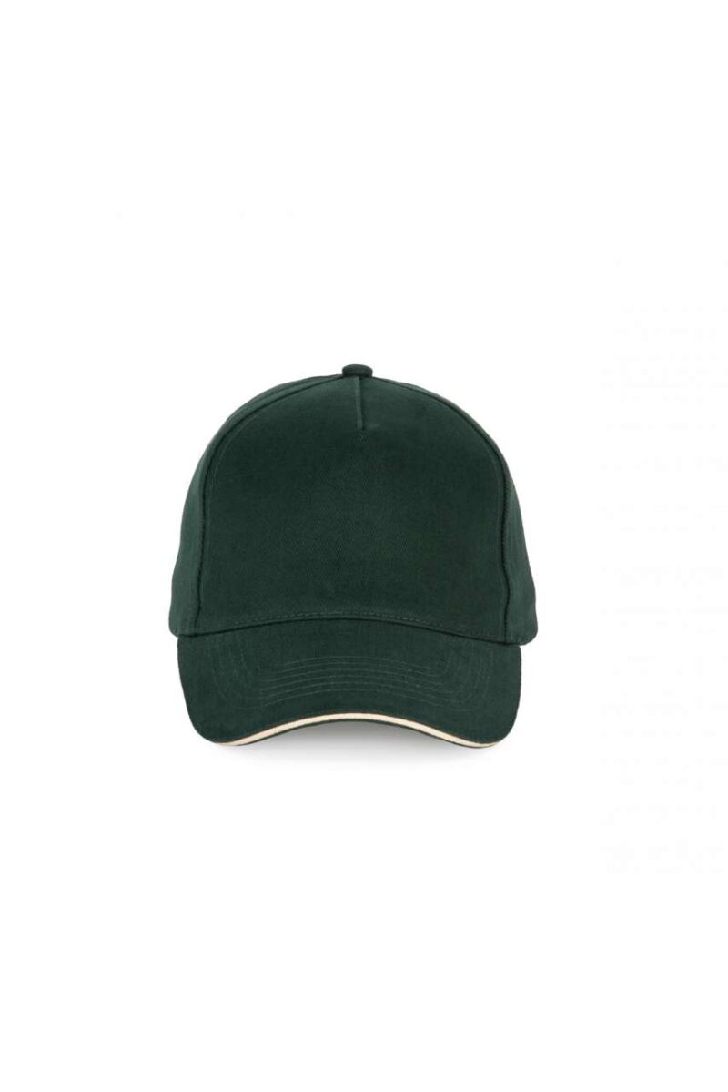 K-UP CAP 5 PANELS COTTON SANDWICH - Δασικό πράσινο/Μπεζ