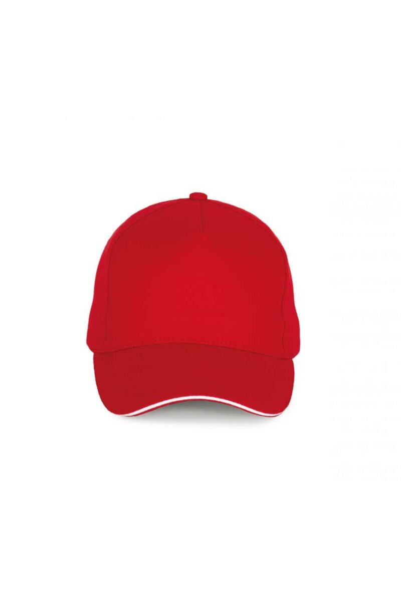 K-UP CAP 5 PANELS COTTON SANDWICH - Κόκκινο/Λευκό
