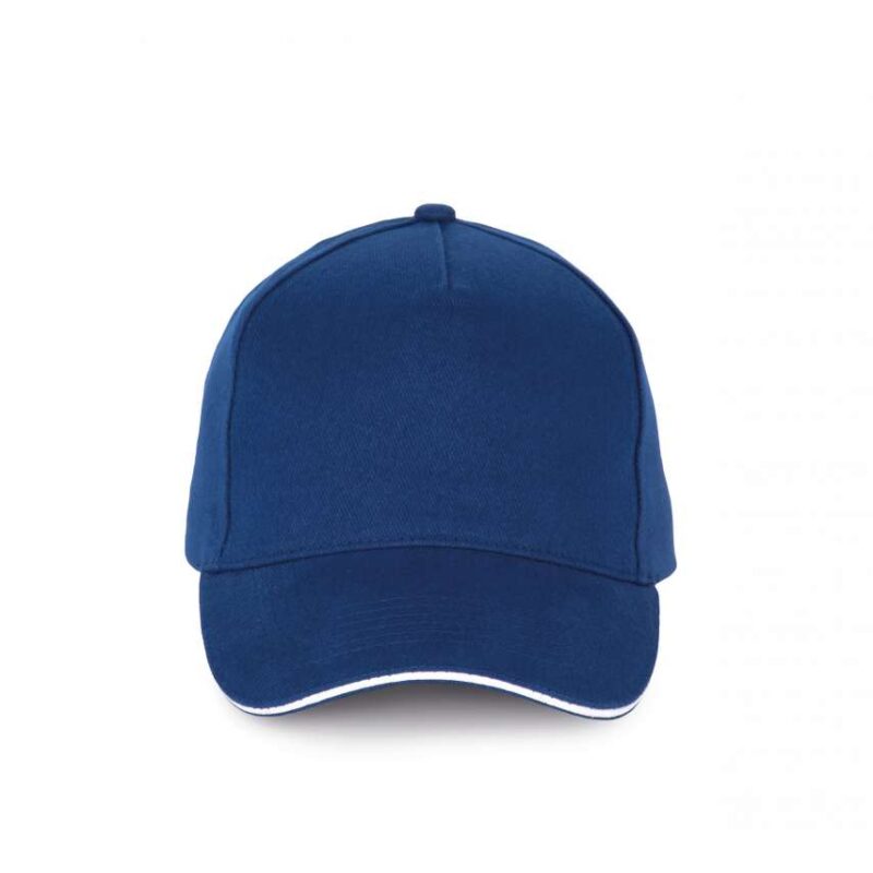 kp189-royal_blue_white-a1 K-UP CAP 5 PANELS COTTON SANDWICH - βασιλικό μπλε/λευκό