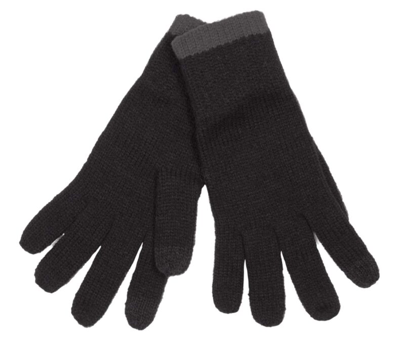 K-UP TOUCH SCREEN KNITTED GLOVES - Μαύρο/Σκούρο Γκρι