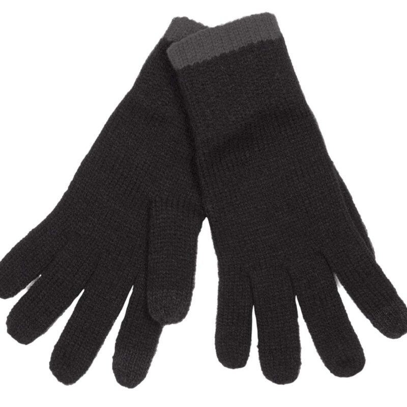 kp425-black_dark_grey-a1 K-UP TOUCH SCREEN KNITTED GLOVES - Μαύρο/Σκούρο Γκρι