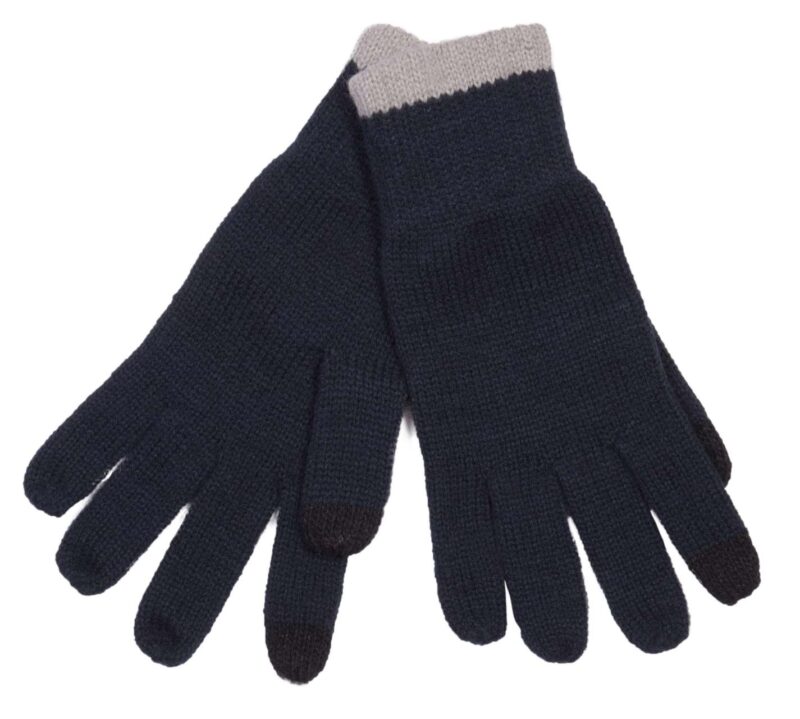 K-UP TOUCH SCREEN KNITTED GLOVES - Ναυτικό/Ανοιχτό Γκρι