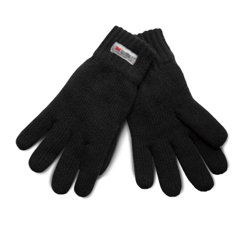K-UP THINSULATE™ KNITTED GLOVES - Μαύρο