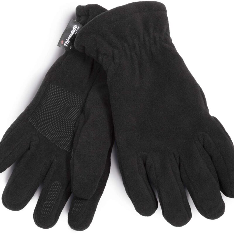 kp427-black-a1 K-UP THINSULATE™ POLAR-FLEECE GLOVES - Μαύρο