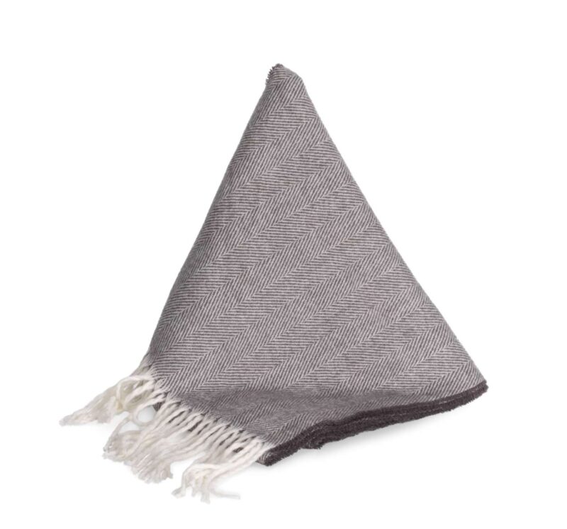 K-UP FRINGED SCARF - Dark Grey/Natural
