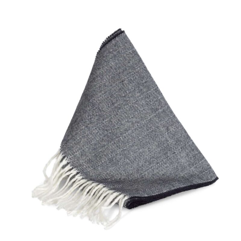K-UP FRINGED SCARF - Navy/Natural