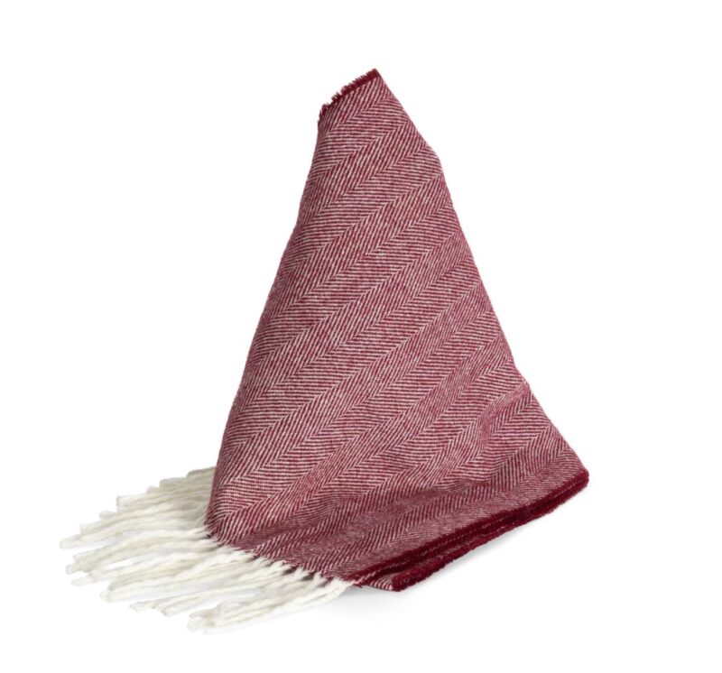 K-UP FRINGED SCARF - Wine/Natural