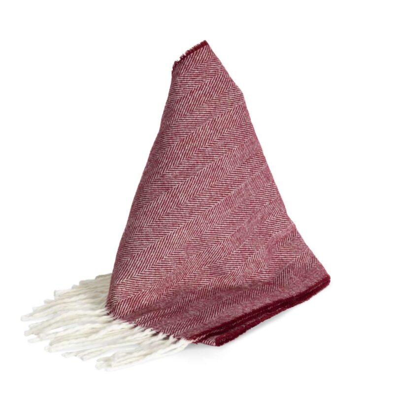 kp434-winenatural-a1 K-UP FRINGED SCARF - Wine/Natural