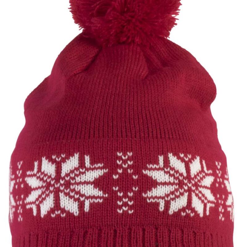 K-UP FAIR ISLE KNIT BEANIE - Κόκκινο Κεράσι