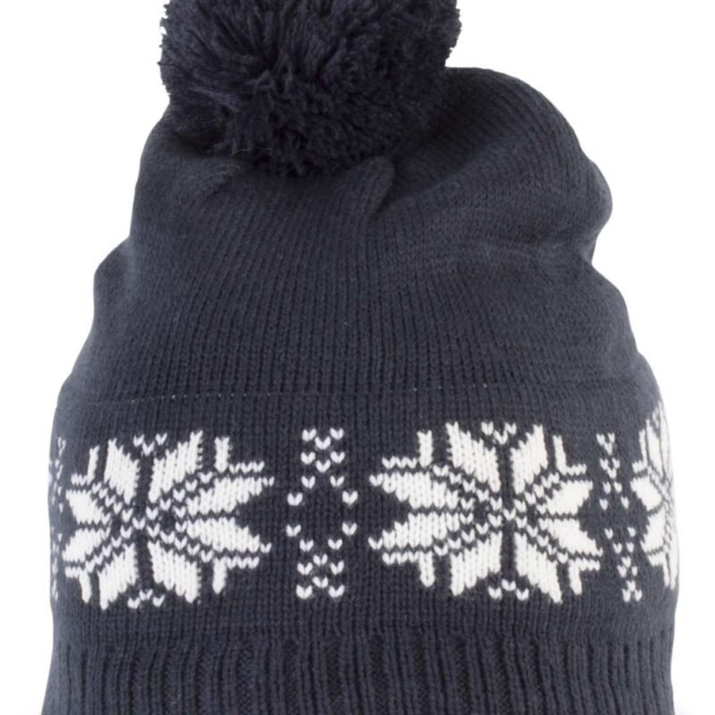 K-UP FAIR ISLE KNIT BEANIE - Night Navy