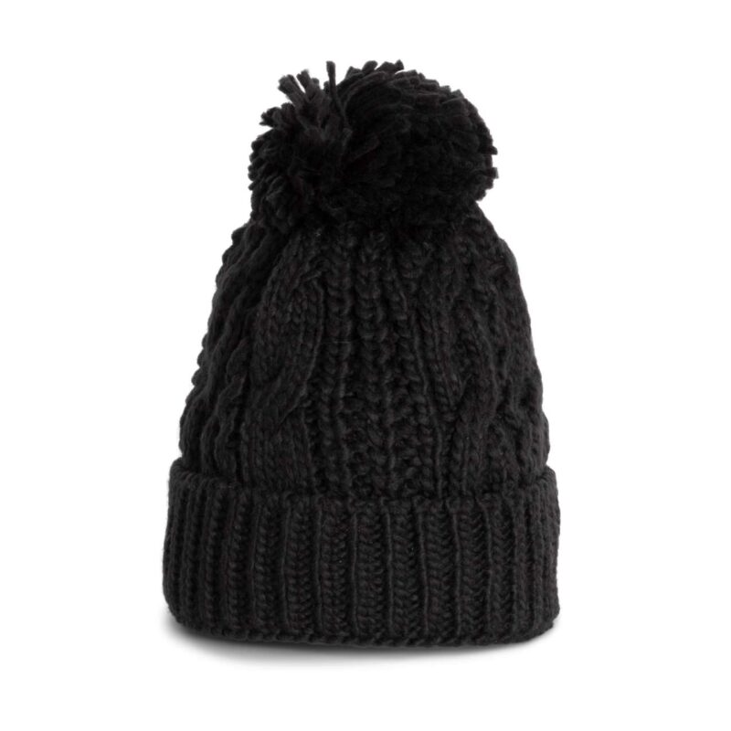 kp550-black-a1 K-UP KNITTED BEANIE - Μαύρο