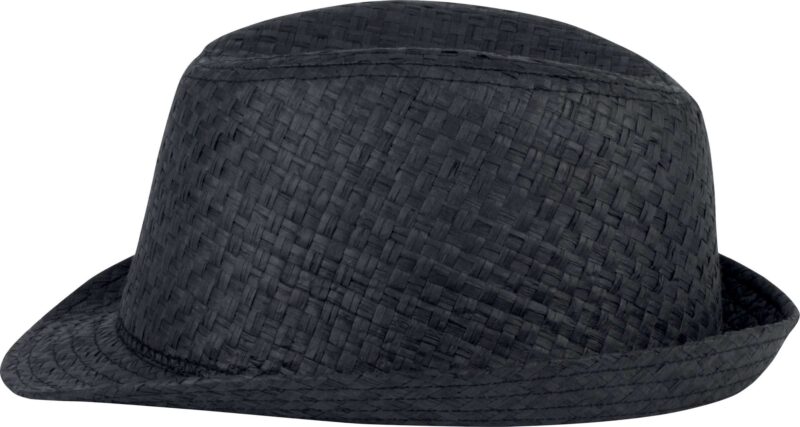 kp612-black-a1 K-UP PANAMA STRAW - RETRO STYLE HAT - Μαύρο