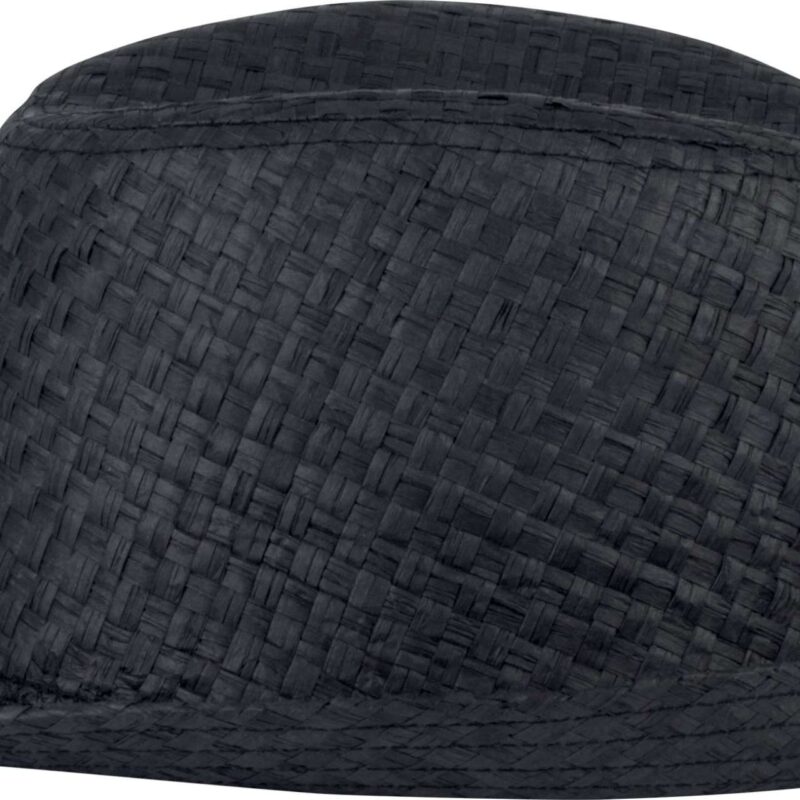 kp612-black-a1 K-UP PANAMA STRAW - RETRO STYLE HAT - Μαύρο