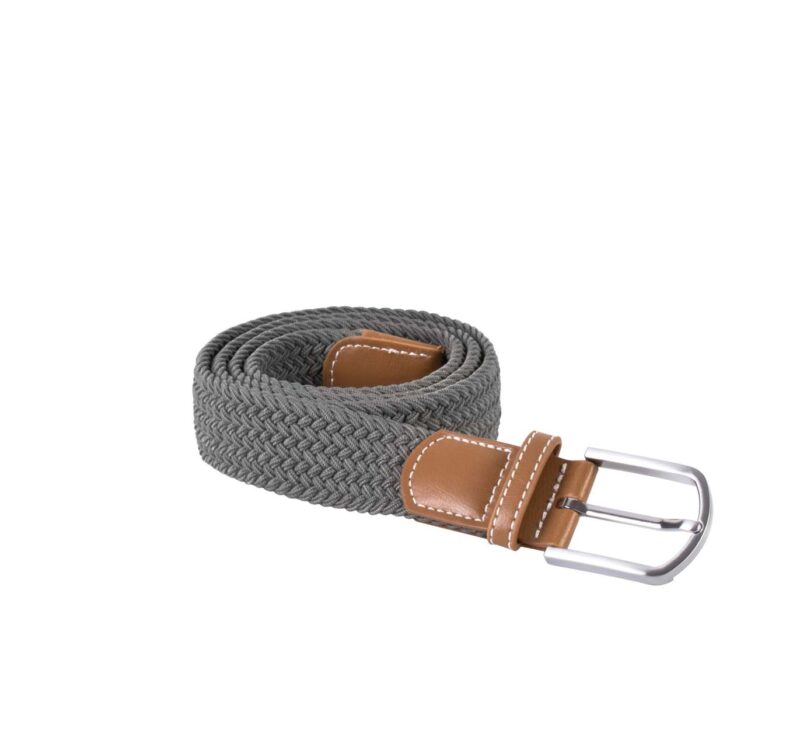 kp805-dark_grey-a1 K-UP BRAIDED ELASTICATED BELT - Mid Grey/Navy