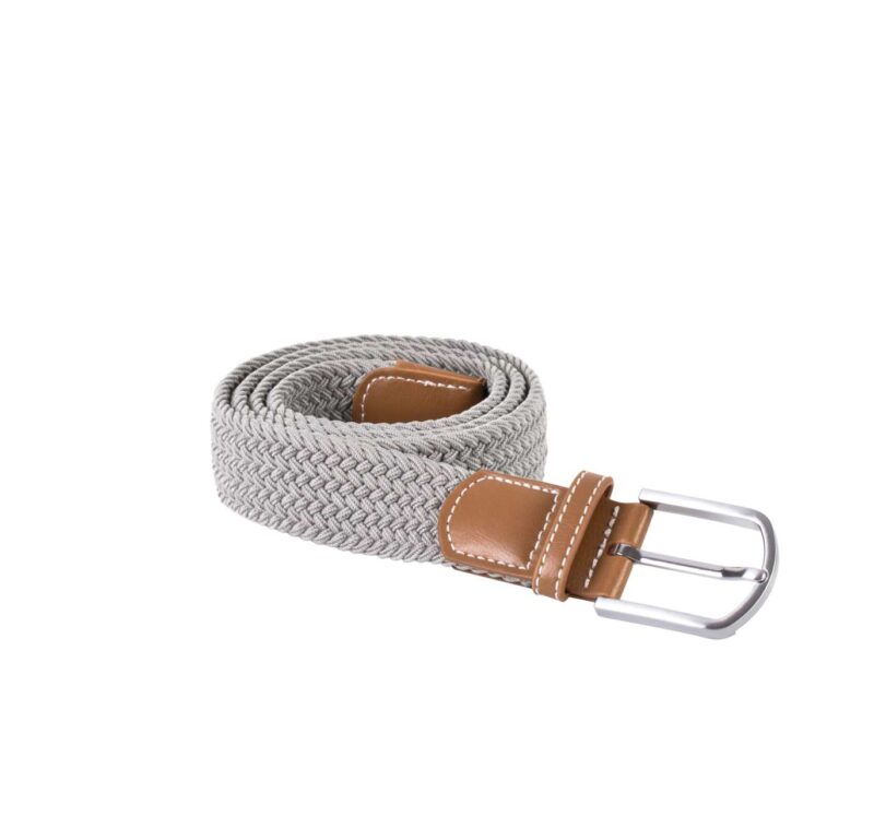 kp805-light_grey-a2 K-UP BRAIDED ELASTICATED BELT - Ανοιχτό γκρι