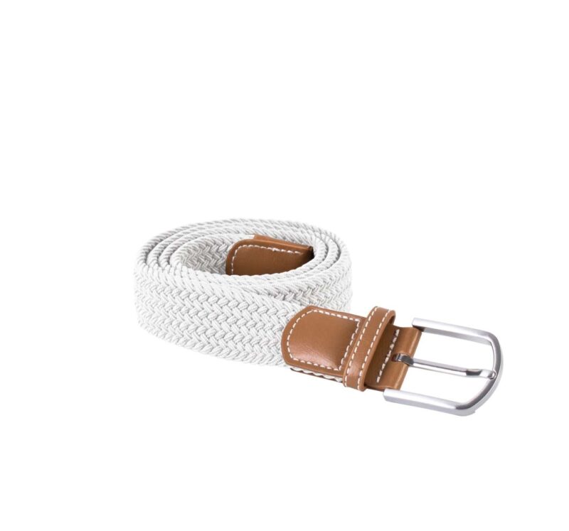 kp805-white-a1 K-UP BRAIDED ELASTICATED BELT - Λευκό