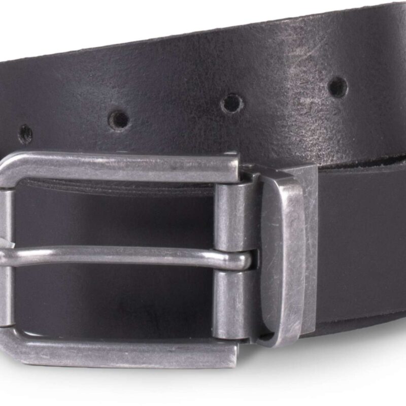 kp812-black-a1 K-UP RAW EDGE LEATHER BELT - 35 χιλ. - Μαύρο
