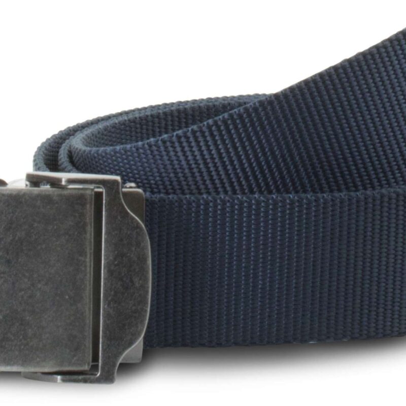 kp813-navyold_silver-a1 K-UP NYLON CANVAS BELT - Navy/Old Silver