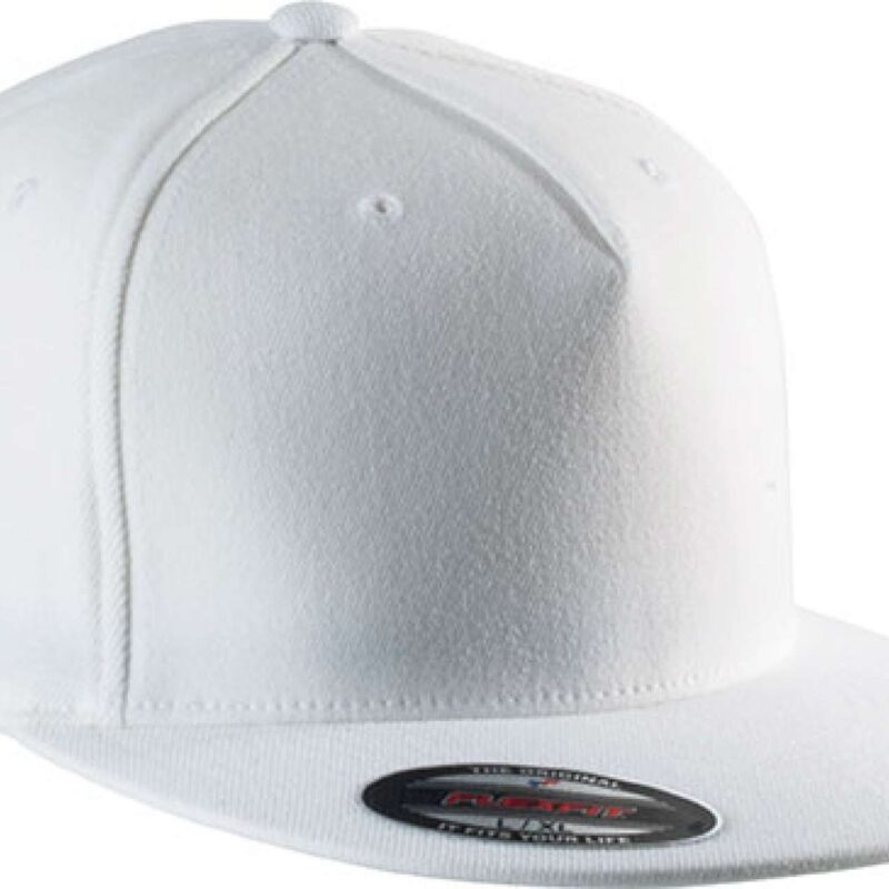 kp908-white-a2 K-UP FLEXFIT® CAP - 5 PANELS - Λευκό