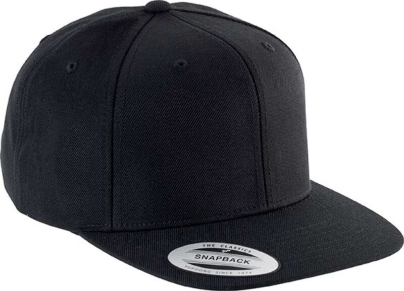 kp910-black_black-a1 K-UP FLAT PEAK CAP - 6 PANELS - Μαύρο/Μαύρο