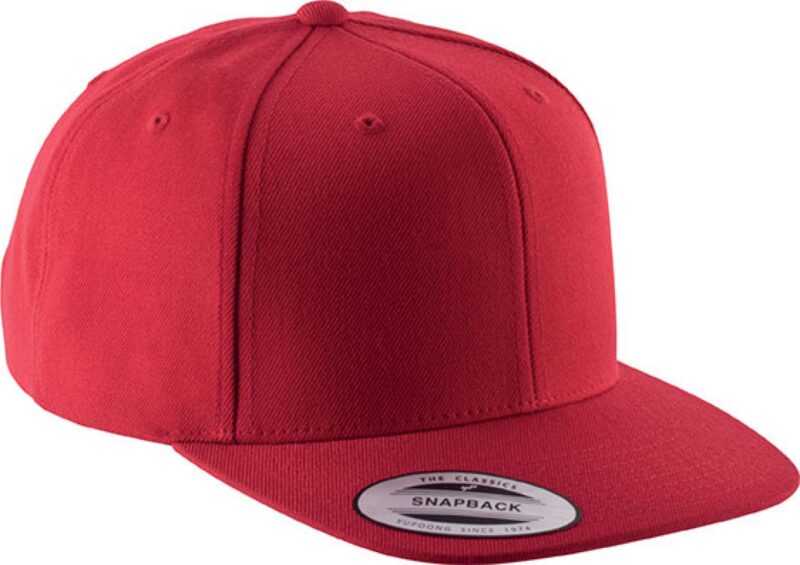 kp910-red_red-a1 K-UP FLAT PEAK CAP - 6 PANELS - Κόκκινο/Κόκκινο