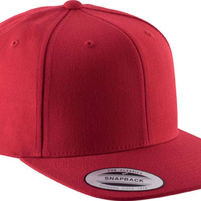 kp910-red_red-a1 K-UP FLAT PEAK CAP - 6 PANELS - Κόκκινο/Κόκκινο