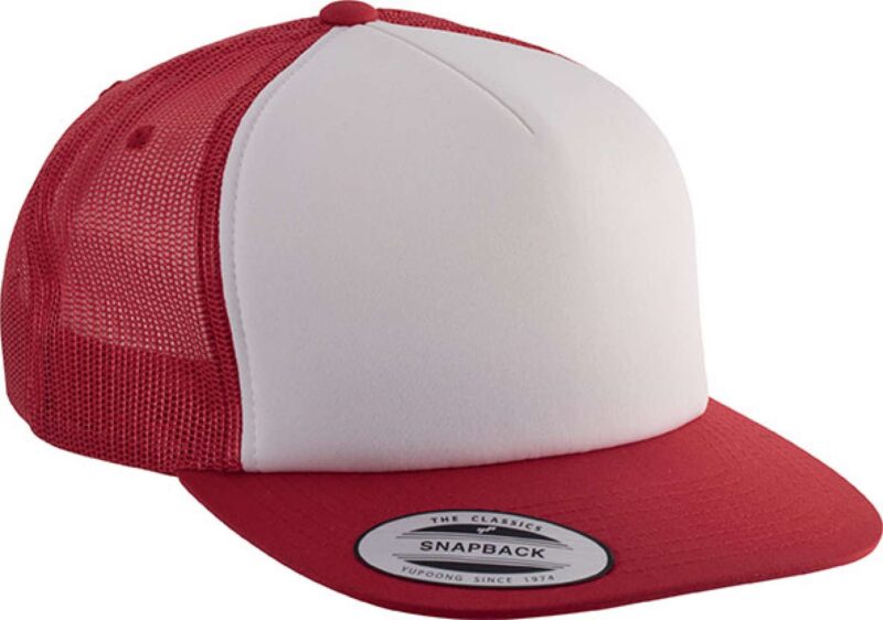 kp911-red_white_red-a1 K-UP CLASSIC TRUCKER CAP - 5 PANELS - Κόκκινο/Λευκό/Κόκκινο