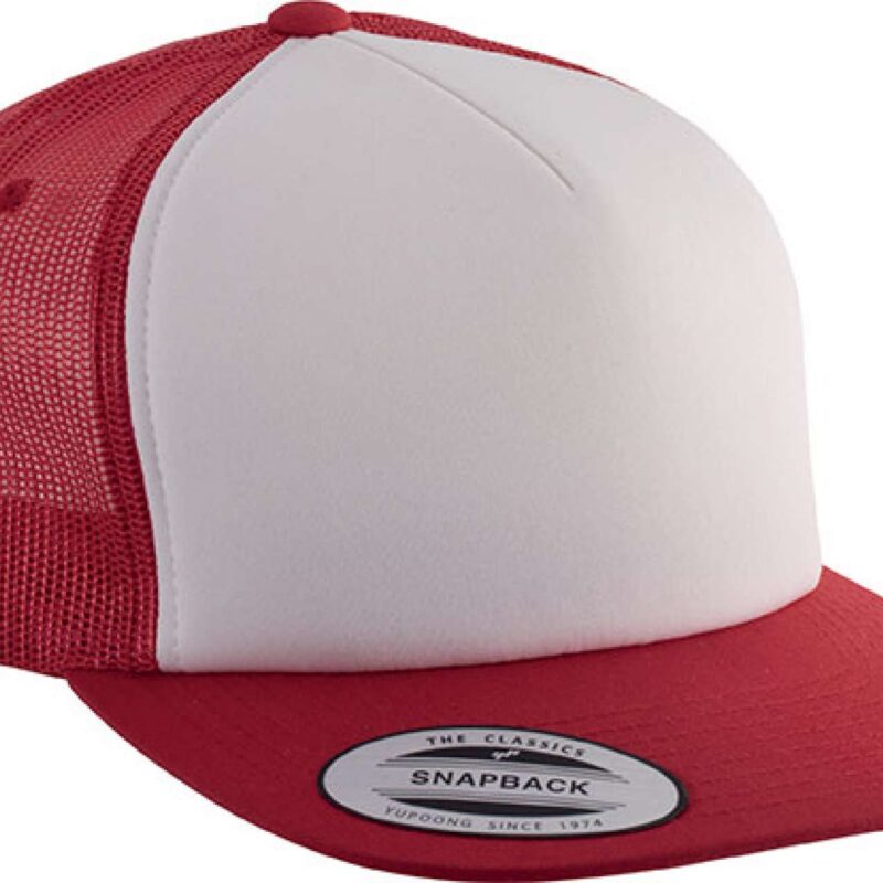 kp911-red_white_red-a1 K-UP CLASSIC TRUCKER CAP - 5 PANELS - Κόκκινο/Λευκό/Κόκκινο