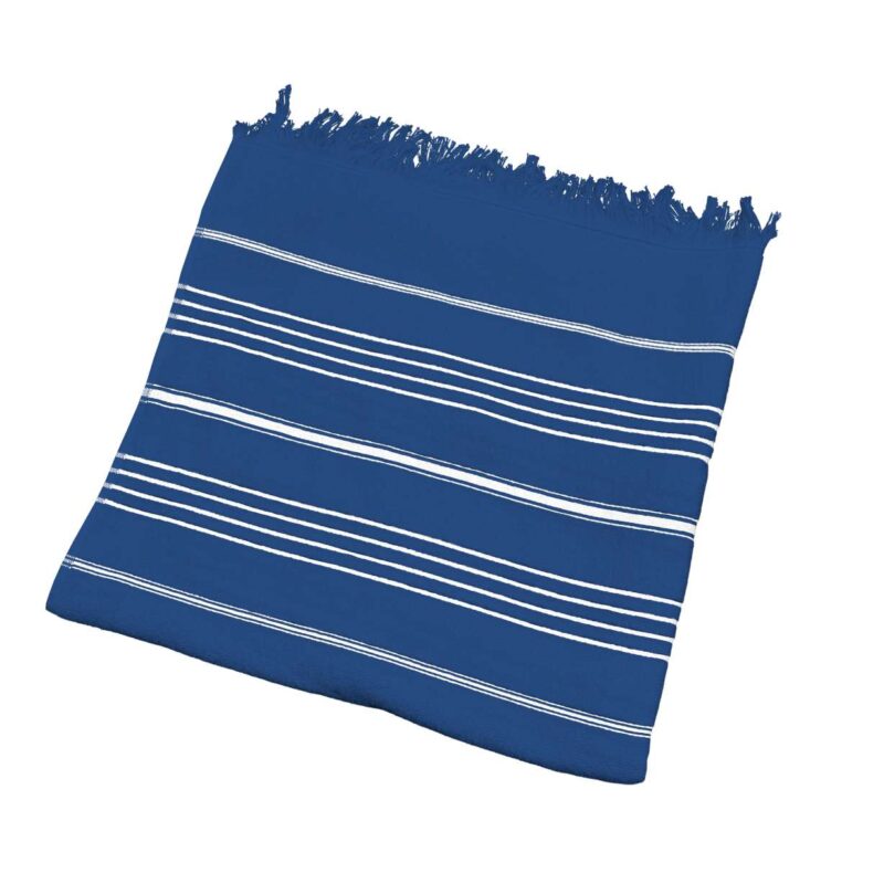 OLIMA STRIPED BEACH&SPA PESHTEMAL TOWEL - Light Navy/White