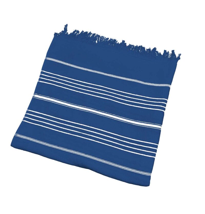 OLIMA STRIPED BEACH&SPA PESHTEMAL TOWEL - Light Navy/White