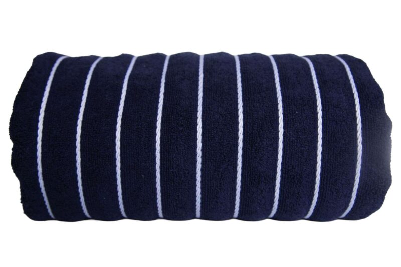 ol2000-navy_white-a2 OLIMA BEACH STRIPED TOWEL - Μπλε μαριν/Λευκό