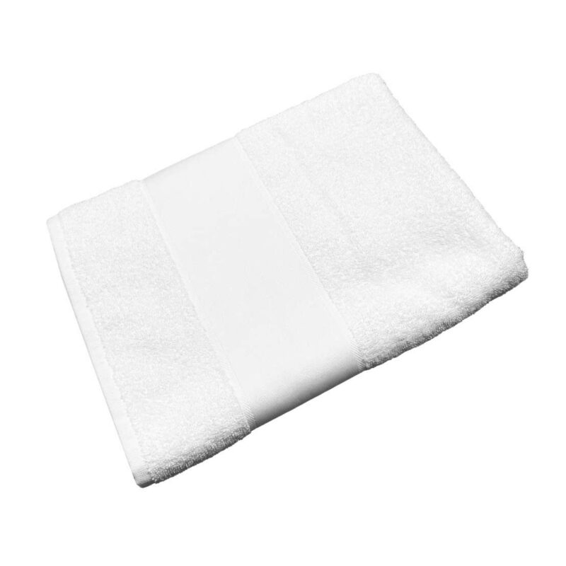 ols400-white-a1 OLIMA TOWEL WITH SUBLIMATION BORDURE - Λευκό