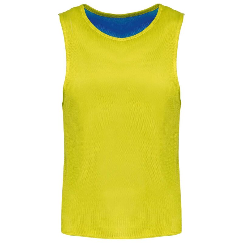 pa048-fluorescent_yellowsporty_royal_blue-a1 Proact KID REVERSIBLE MULTISPORT BIB - φωσφοριζέ κίτρινο και σπορ ρουά μπλε
