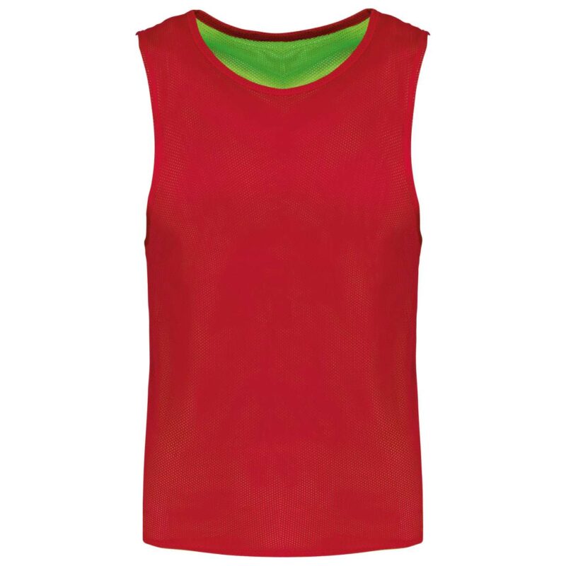 pa048-sporty_redfluorescent_green-a1 Proact KID REVERSIBLE MULTISPORT BIB - Σπορ Κόκκινο / Φωσφοριζέ Πράσινο