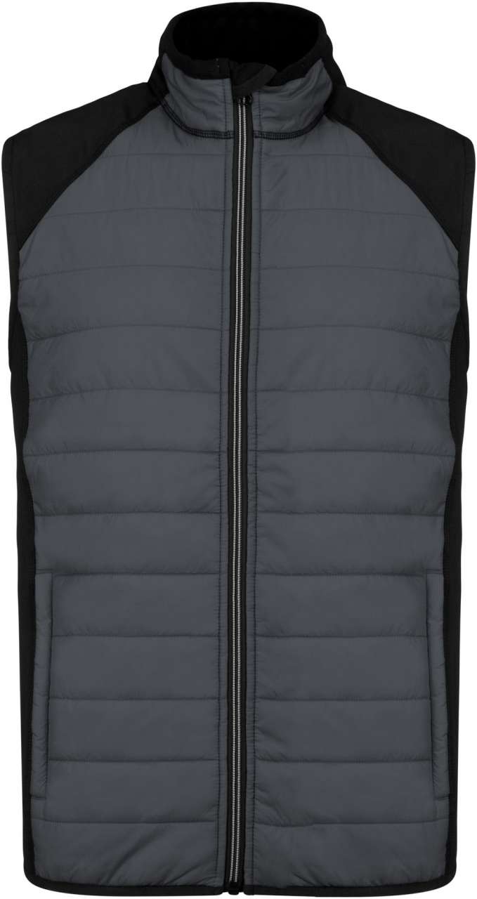 pa235-sporty_greyblack-a1 Proact DUAL-FABRIC SLEEVELESS SPORTS JACKET - Sporty Grey/Black