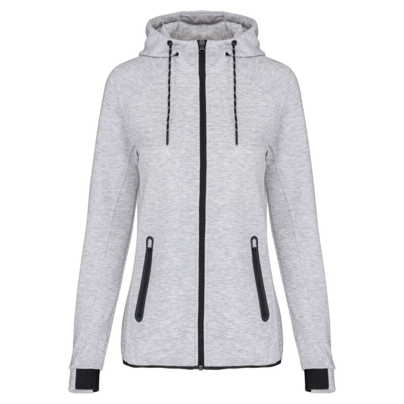 pa359-ash_heather-a1 Proact LADIES’ HOODED SWEATSHIRT - 79% Polyester/15% Viscose/6% Elastane