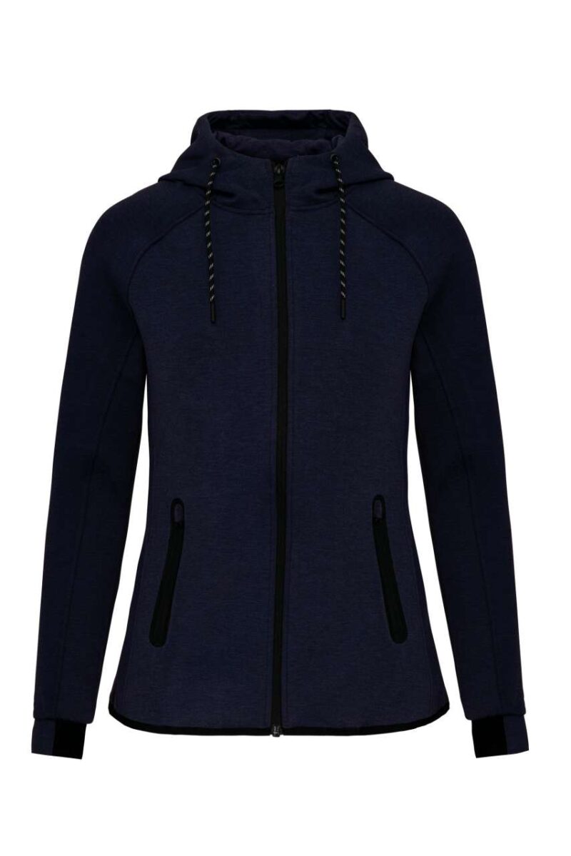 pa359-french_navy_heather-a1 Proact LADIES’ HOODED SWEATSHIRT - 79% Polyester/15% Viscose/6% Elastane