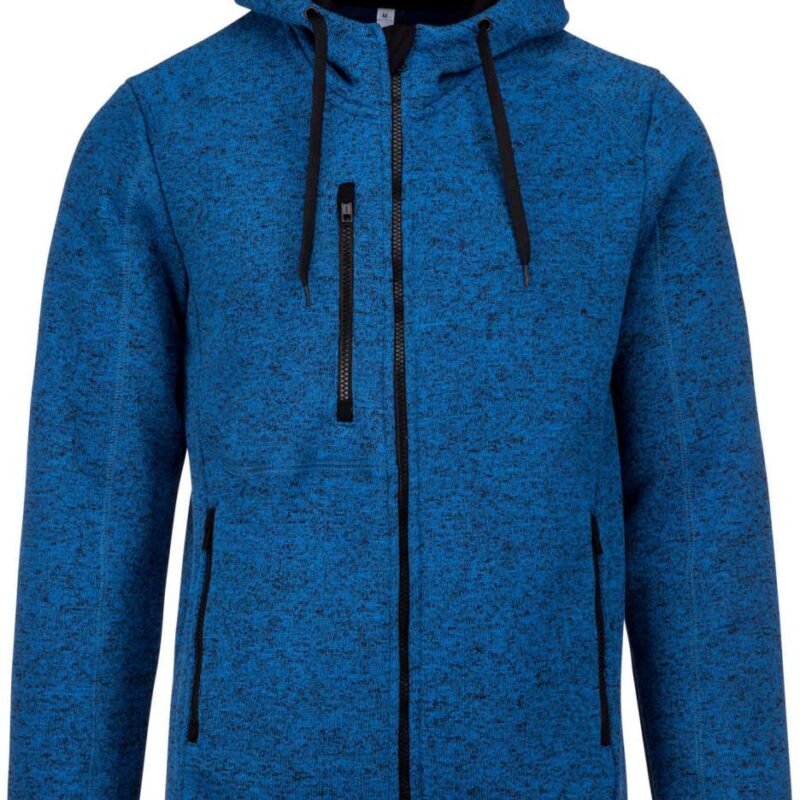pa365-light_royal_blue_melange-a1 Proact SOL'S HOODED JACKET MEN - Light Royal Blue Mélange