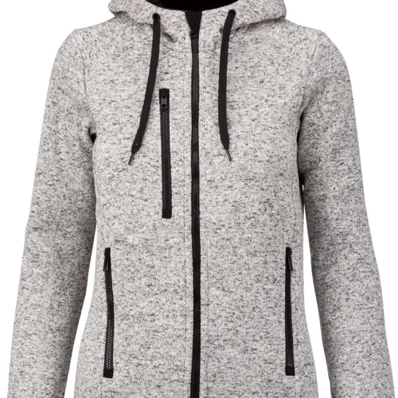 Proact LADIES’ HEATHER HOODED JACKET - Light Grey Mélange