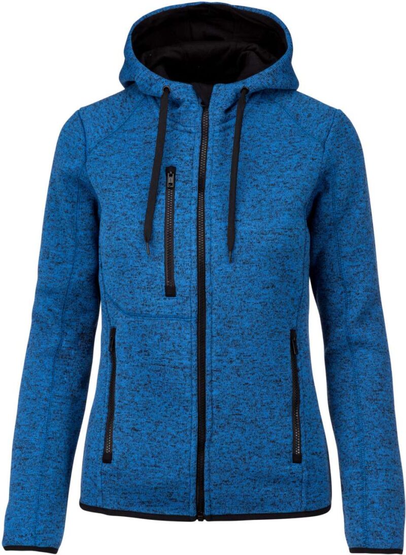 pa366-light_royal_blue_melange-a1 Proact LADIES’ HEATHER HOODED JACKET - Light Royal Blue Mélange