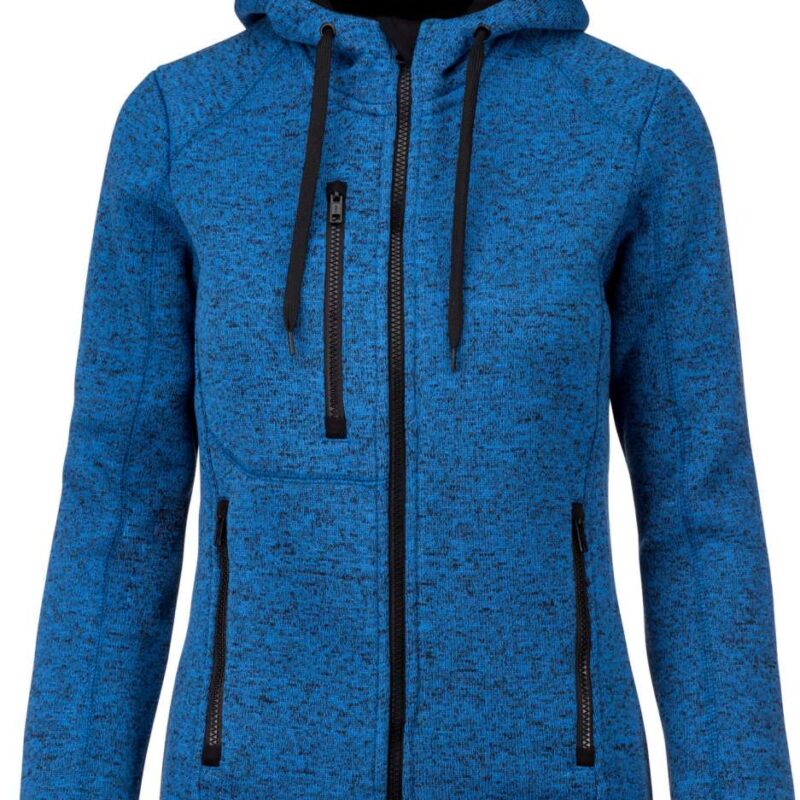 Proact LADIES’ HEATHER HOODED JACKET - Light Royal Blue Mélange