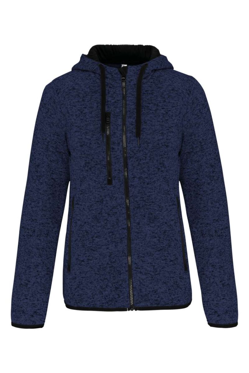 pa366-navy_melange-a1 Proact LADIES’ HEATHER HOODED JACKET - Navy Melange