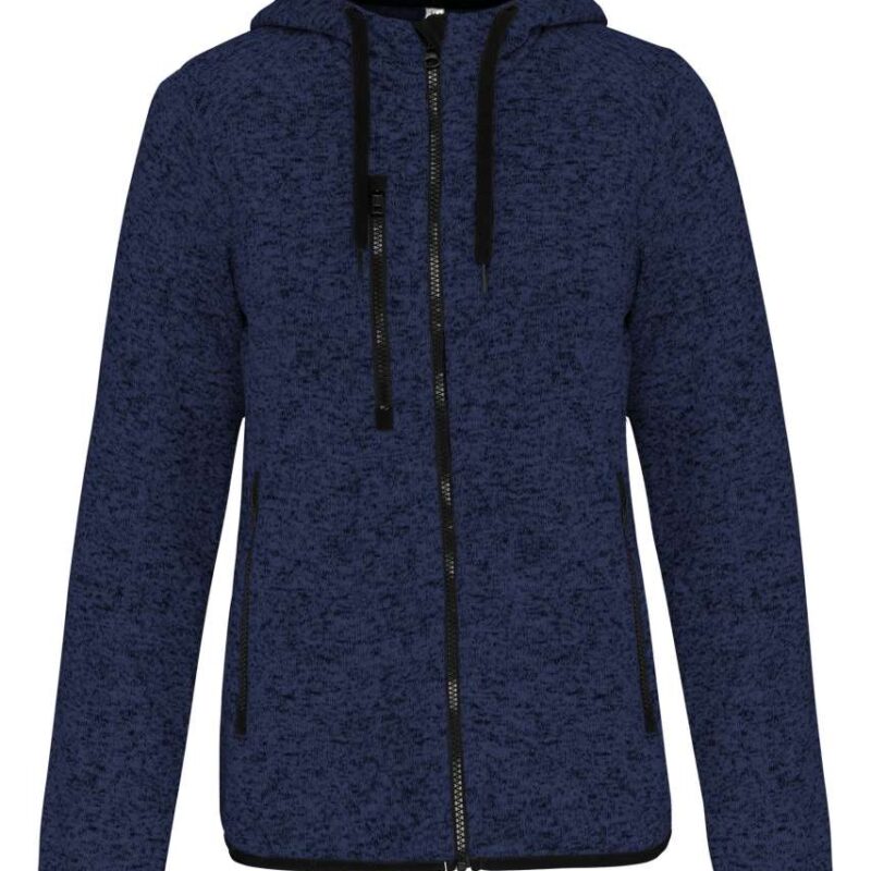 Proact LADIES’ HEATHER HOODED JACKET - Navy Melange