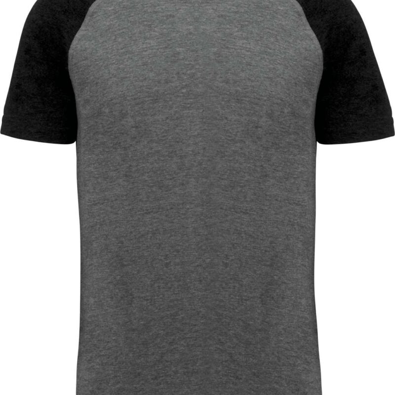 pa4010-grey_heatherblack_heather-a1 Proact T-SHIRT SHORT-SLEEVED TWO-TONE TRIBLEND SPORTS ADULT - Grey Heather/Sporty Royal Blue Heather