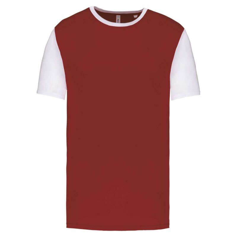 pa4023-garnetwhite-a1 Proact T-SHIRT SHORT-SLEEVED BICOLOUR για ADULTS - Garnet/White