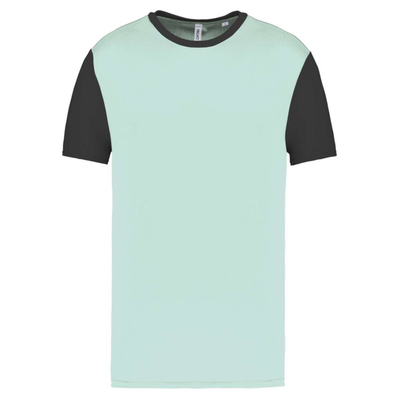 pa4023-ice_mintdark_grey-a1 Proact T-SHIRT SHORT-SLEEVED BICOLOUR για ADULTS - Ice Mint/Dark Grey