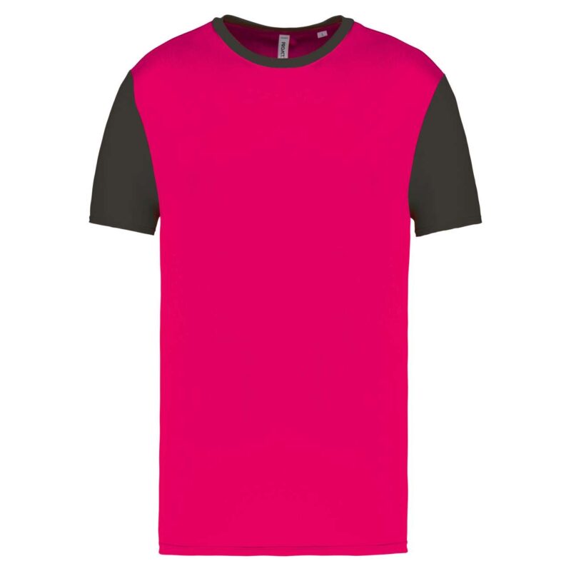 pa4023-sporty_pinkdark_grey-a1 Proact T-SHIRT SHORT-SLEEVED BICOLOUR για ADULTS - Sporty Pink/Dark Grey