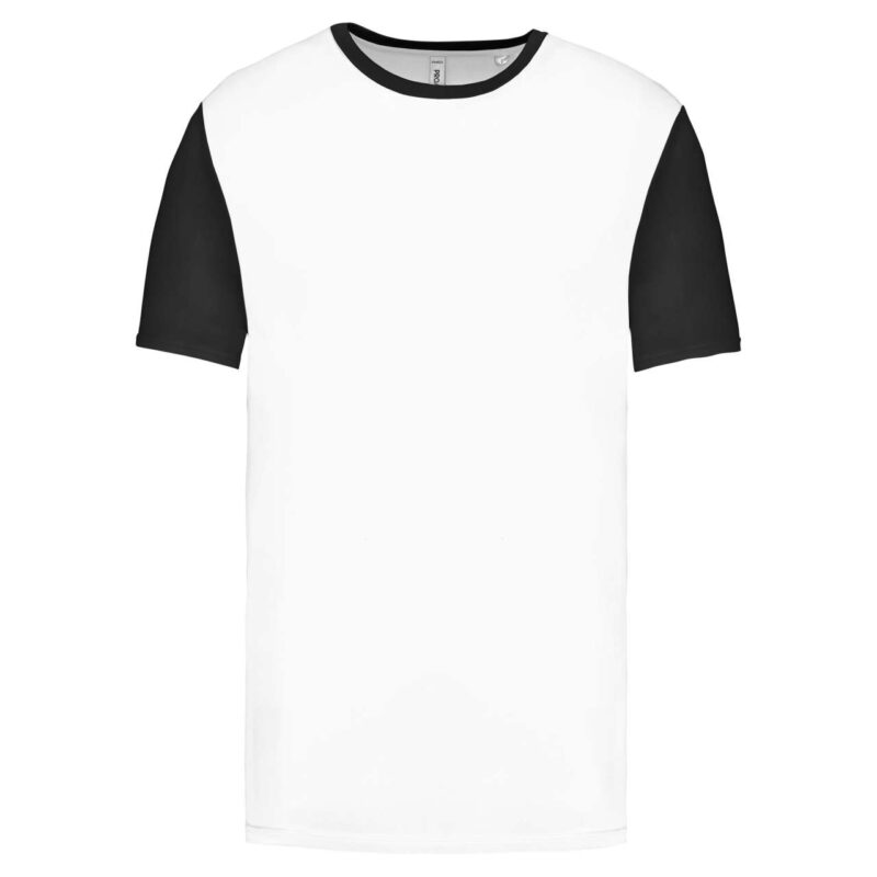 Proact T-SHIRT SHORT-SLEEVED BICOLOUR για ADULTS - Λευκό/Μαύρο