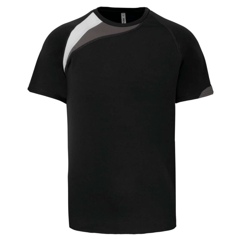 pa436-black_white_storm_grey-a2 Proact ADULTS' SHORT-SLEEVED ADULTS JERSEY - Μαύρο/Λευκό/Γκρι καταιγίδας